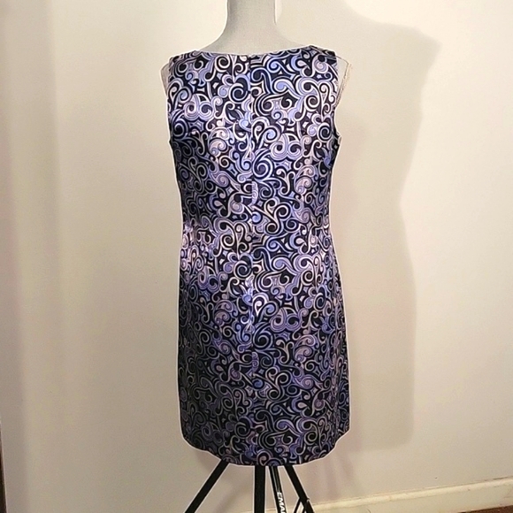 Ann Taylor Woman's Lined Sleeveless Blue Shimmer Dress, Size 6P - Picture 2 of 7